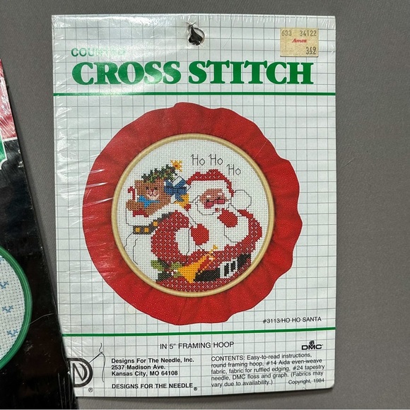 Cross Stitch needlepoint bundle of two Christmas projects. Everything included! - Picture 2 of 8